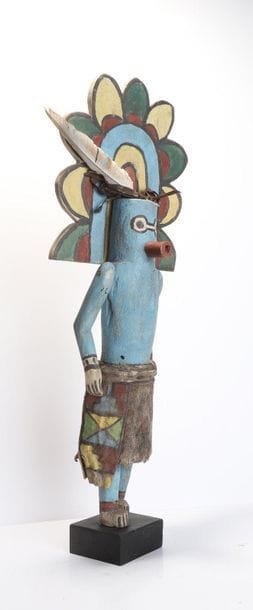 Decorative doll made of polychrome wood and...