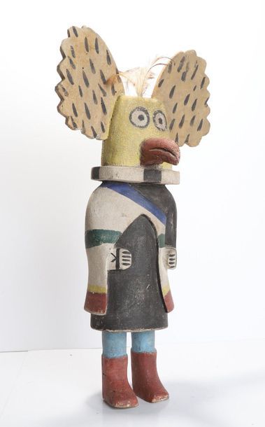 Decorative doll in polychrome wood.

Kachina,...