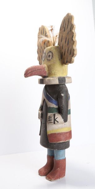 Decorative doll in polychrome wood.

Kachina,...