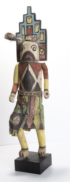 Decorative doll made of polychrome wood and...