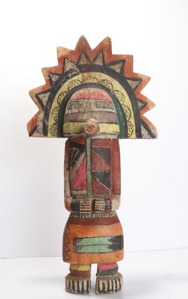 Decorative doll in polychrome wood.

Kachina,...