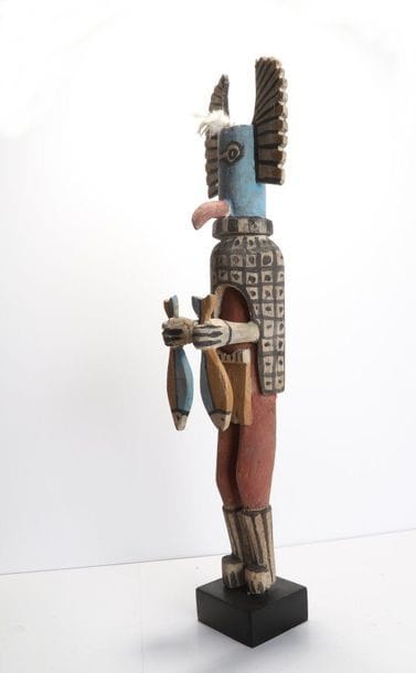Decorative doll in polychrome wood.

Kachina,...