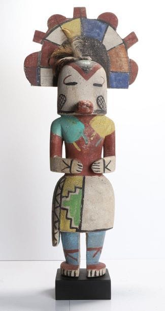 Decorative doll in polychrome wood.

Kachina,...