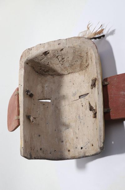 Anthropomorphic decorative mask with a cylindrical...