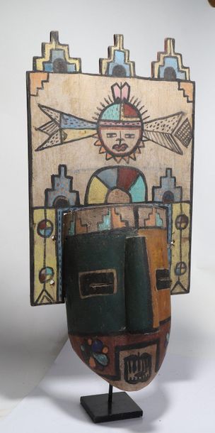 Anthropomorphic decorative mask with two...