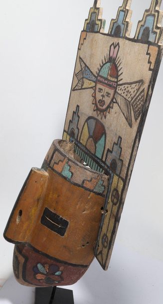Anthropomorphic decorative mask with two...