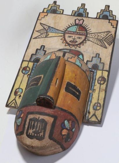 Anthropomorphic decorative mask with two...