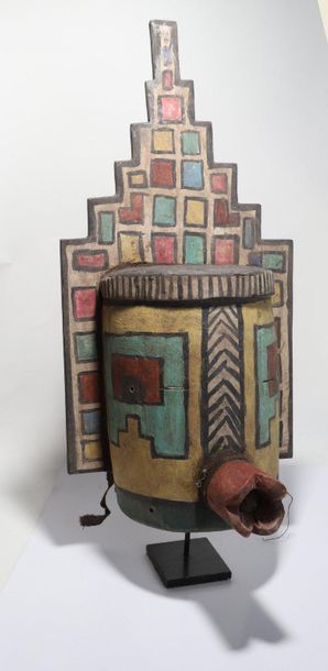 Anthropomorphic decorative mask with two...