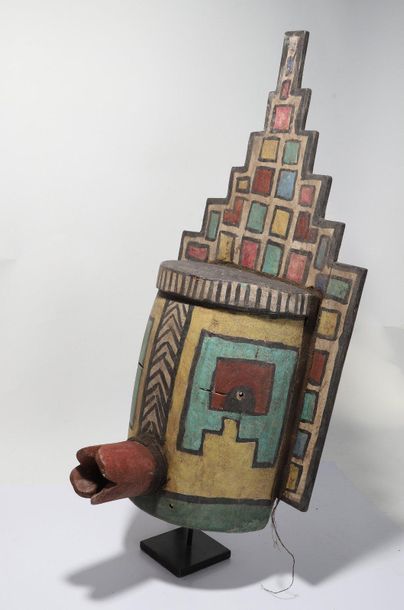 Anthropomorphic decorative mask with two...
