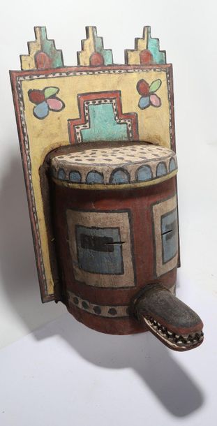 Anthropomorphic decorative mask with two...