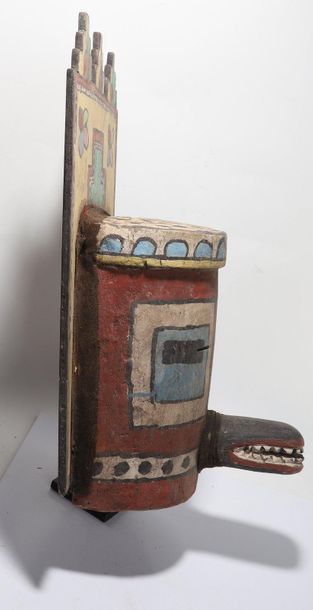 Anthropomorphic decorative mask with two...
