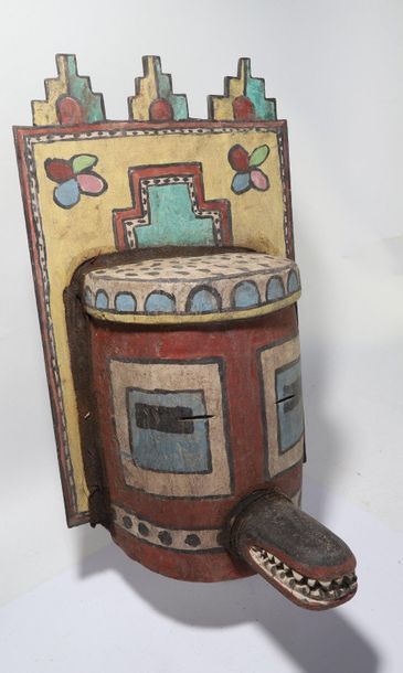 Anthropomorphic decorative mask with two...