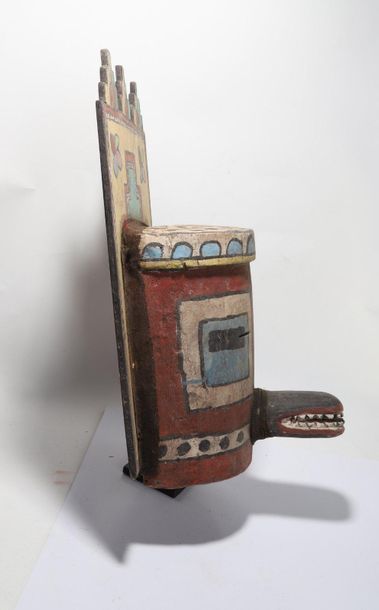 Anthropomorphic decorative mask with two...