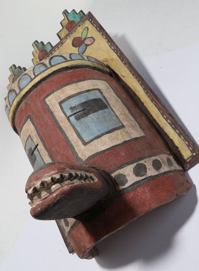 Anthropomorphic decorative mask with two...