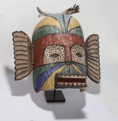 Anthropomorphic decorative mask with two...