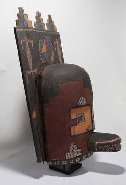 Anthropomorphic decorative mask with two...