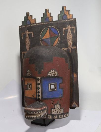 Anthropomorphic decorative mask with two...