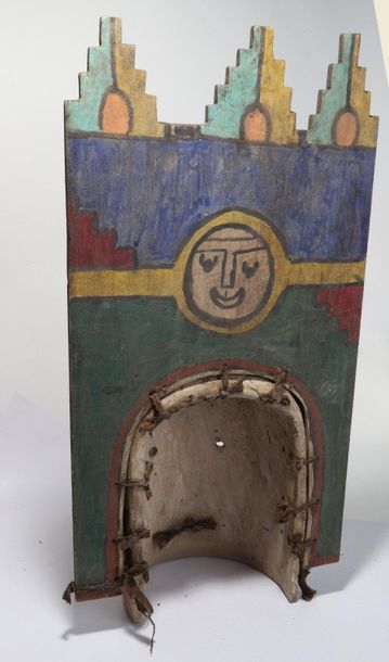 Anthropomorphic decorative mask with two...