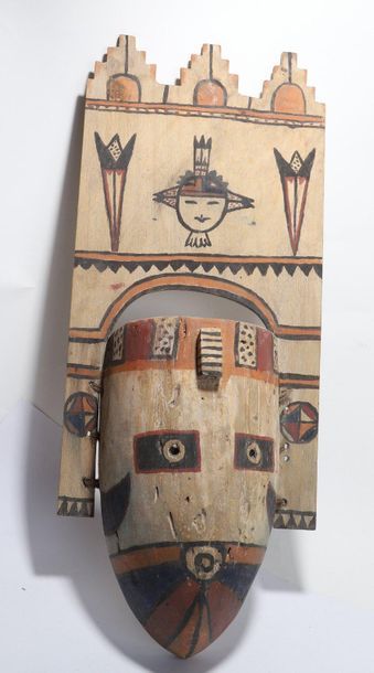 Anthropomorphic decorative mask with two...