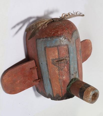 Anthropozoomorphic decorative mask with a...