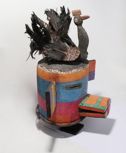 Anthropozoomorphic decorative mask with a...