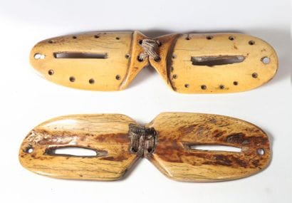 Glasses made of bone with round incised patterns,...