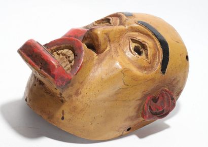 Anthropomorphic decorative mask with an open...