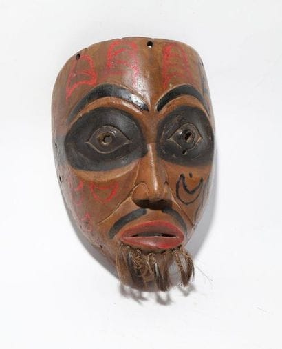 Decorative anthropomorphic mask with a man's...