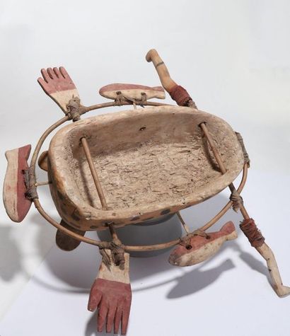 Anthropozoomorphic decorative mask with a...