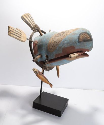 Decorative zoomorphic mask with a sea lion's...