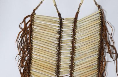 Pectoral made of oblong bone beads connected...