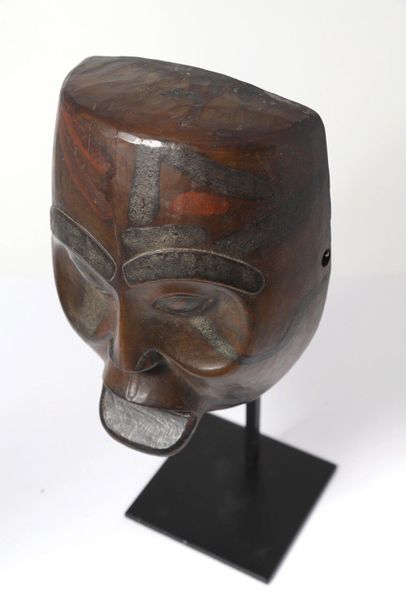 Anthropomorphic mask with a face with deeply...
