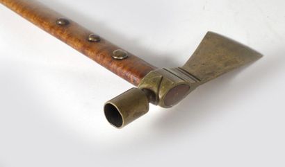 Pipe Tomahawk, the wooden handle decorated...