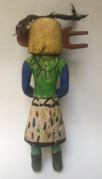 Kachina doll made of polychrome carved cottonwood,...