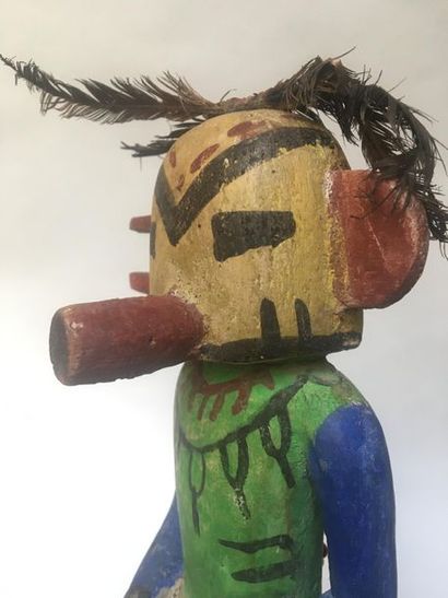 Kachina doll made of polychrome carved cottonwood,...