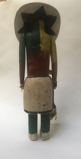 Kachina doll made of polychrome carved cottonwood,...