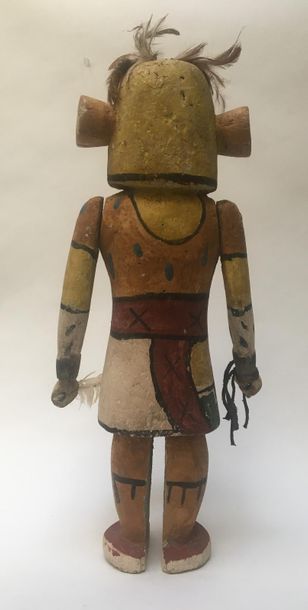 Kachina doll made of polychrome carved cottonwood,...