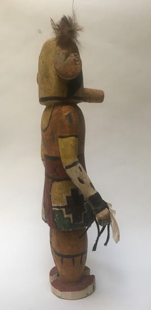 Kachina doll made of polychrome carved cottonwood,...