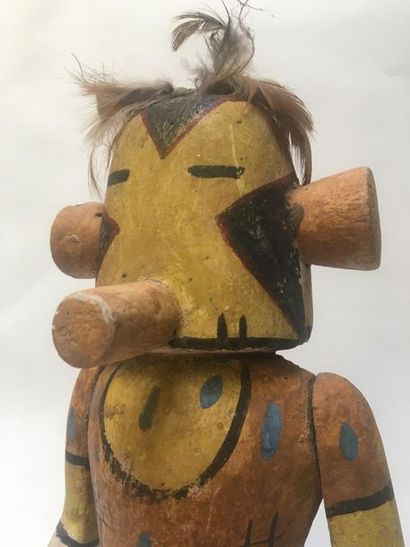 Kachina doll made of polychrome carved cottonwood,...