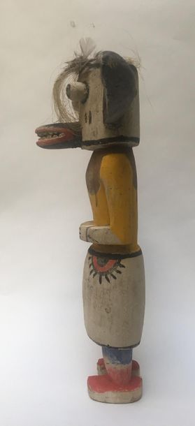 Kachina doll made of polychrome carved cottonwood,...