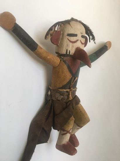 Kachina doll made of polychrome carved cottonwood,...