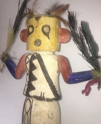 Kachina doll made of polychrome carved cottonwood,...