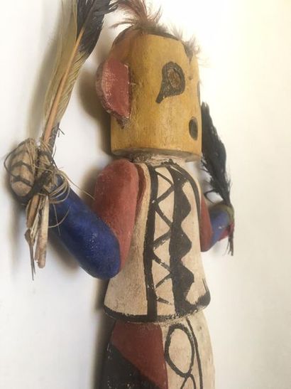 Kachina doll made of polychrome carved cottonwood,...