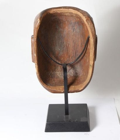 Anthropomorphic mask made of polychrome wood,...