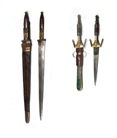 Set of two straight-bladed daggers with a...