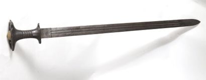Ancient sword with straight blade engraved...