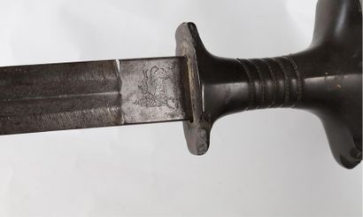 Ancient sword with straight blade engraved...