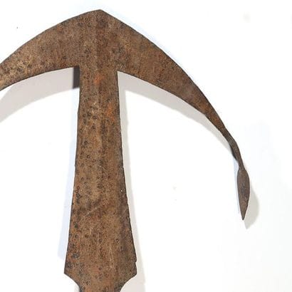 Anchor or spear-shaped coin called 