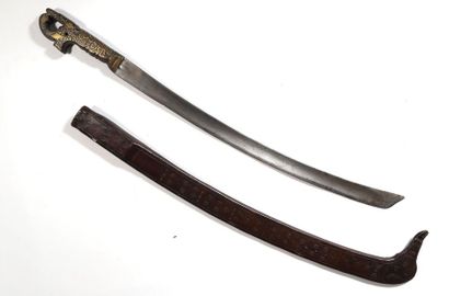 Rectangular blade sword, the hilt inlaid...