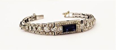 BRACELET en platine et or blanc 18 K (750/°°),...
